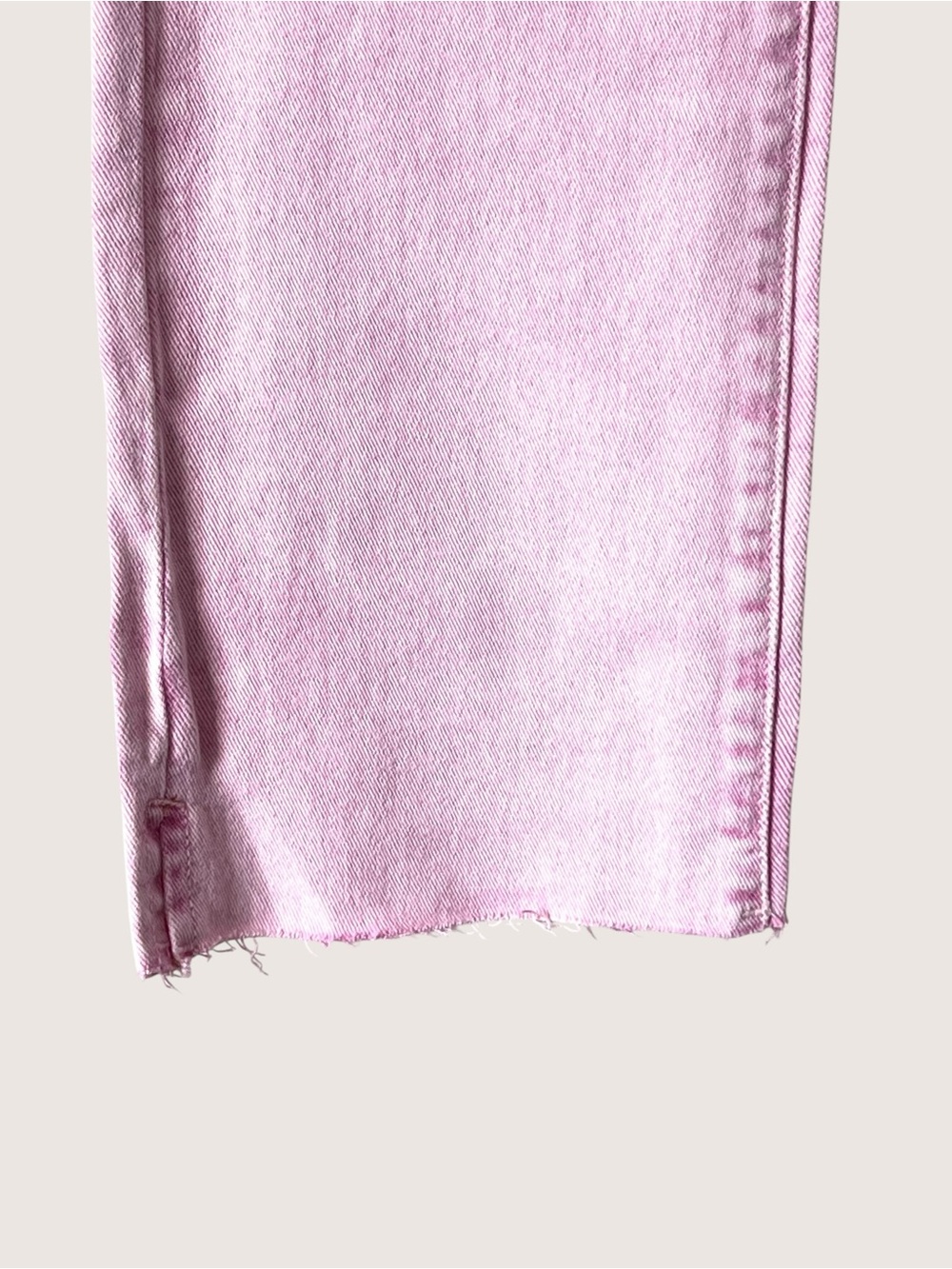 Risen Acid Pink High-Rise Straight Leg Jeans with Raw Hem - Picture 8 of 12